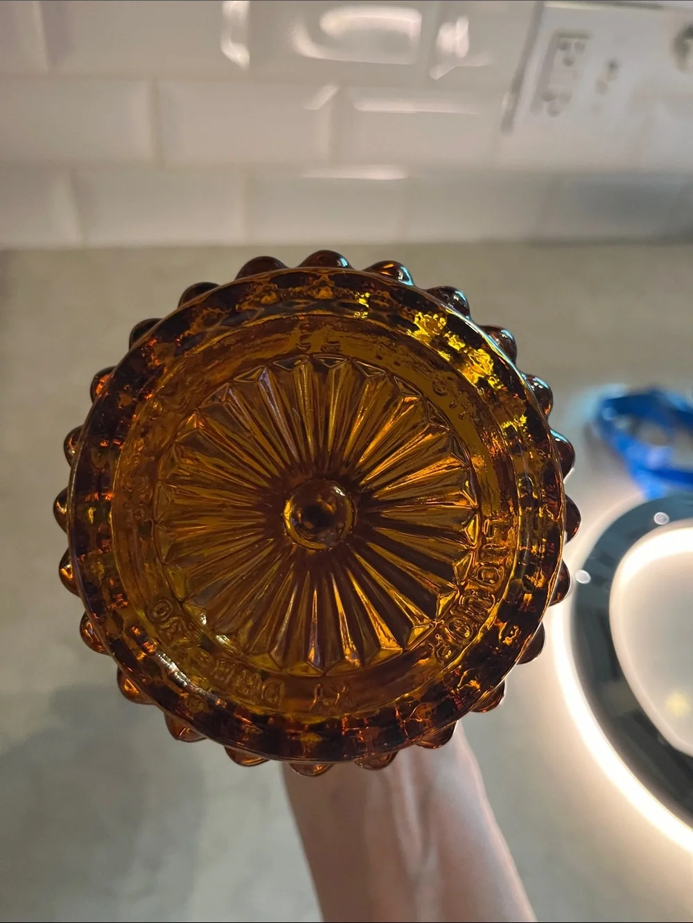 Vintage Amber Glass Jim Beam Decanter Bottle